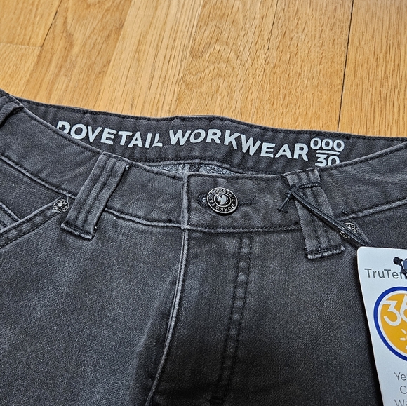 Dovetail Workwear Britt Utility Black Stretch Thermal Denim Size 000/30 - Picture 5 of 6